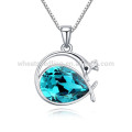 Fashion Swan Crystal Silver Plating Pendant Necklace